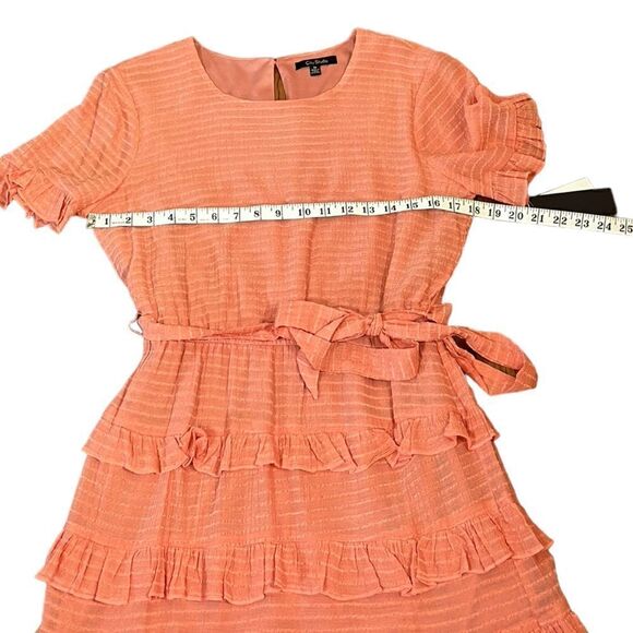 NWT City Studio Soft Peach Short Sleeve Mini Fit And Flare Dress, Size M - Picture 9 of 10